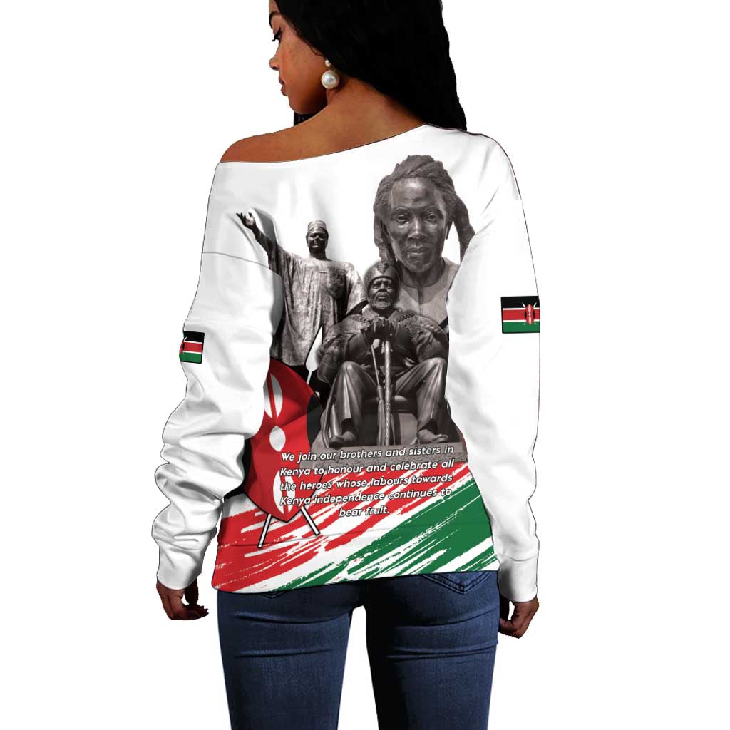 Happy Kenya Heroes Day Off Shoulder Sweater Kenyan Heroes - African Pride