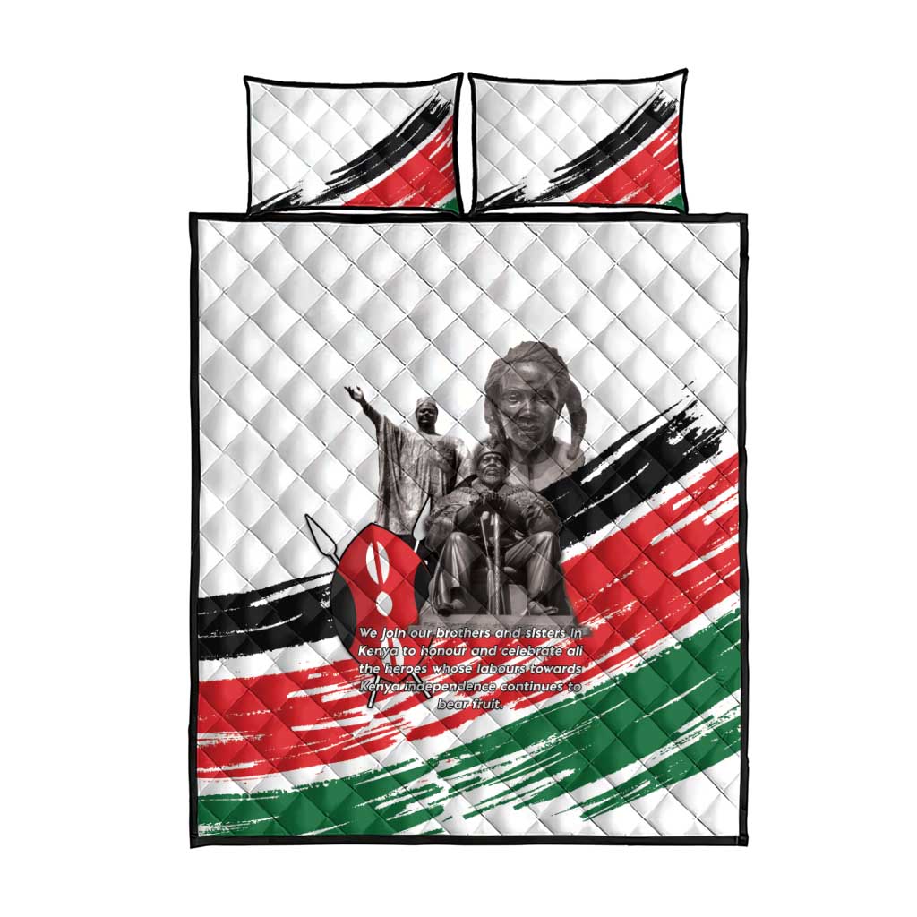 Happy Kenya Heroes Day Quilt Bed Set Kenyan Heroes - African Pride