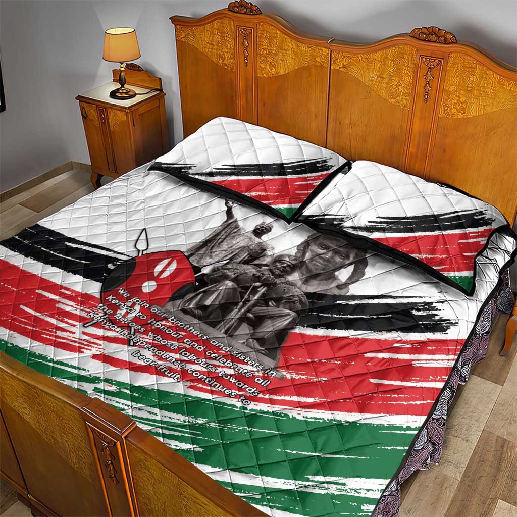 Happy Kenya Heroes Day Quilt Bed Set Kenyan Heroes - African Pride