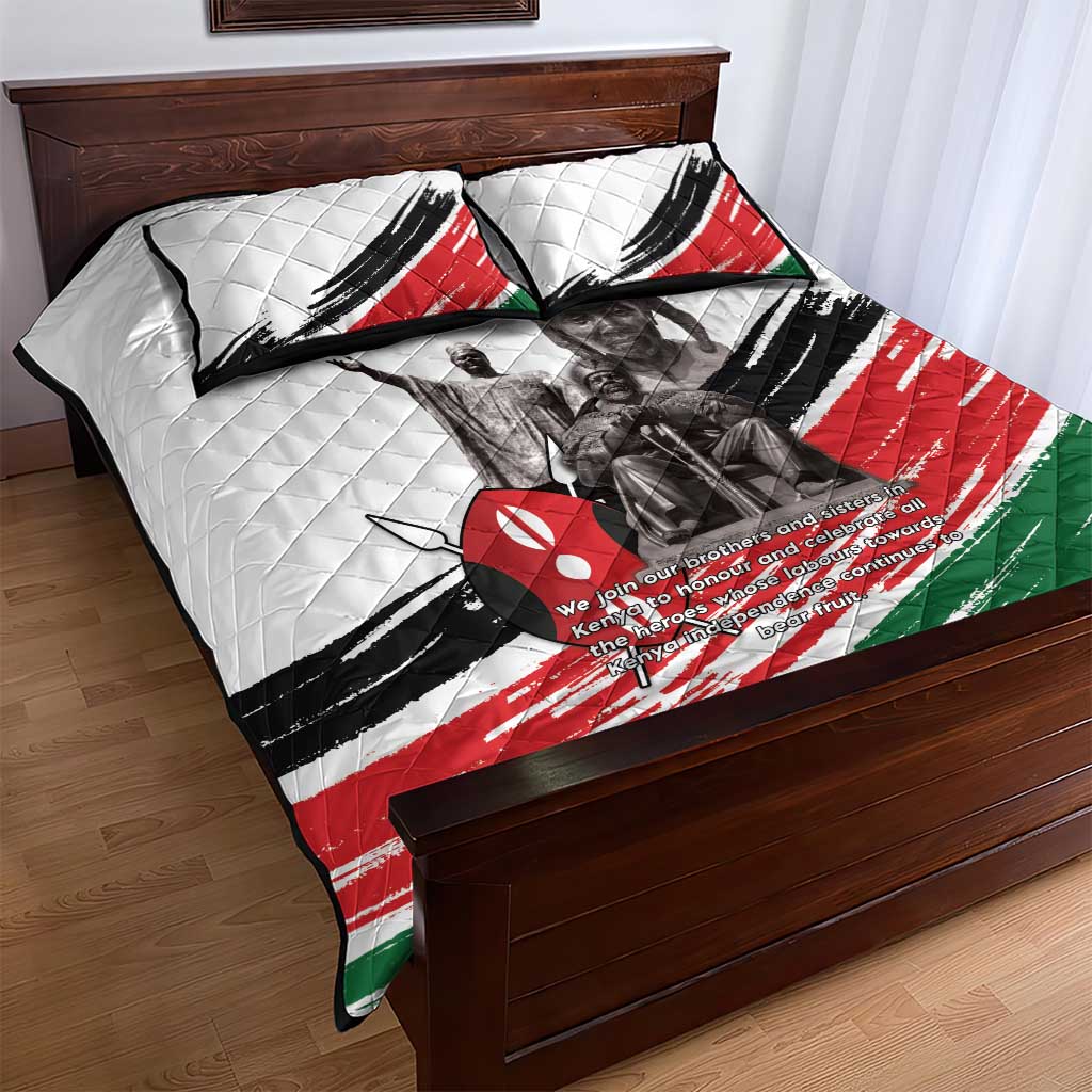 Happy Kenya Heroes Day Quilt Bed Set Kenyan Heroes - African Pride