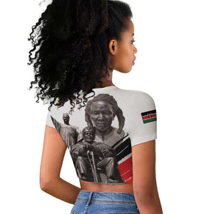 Happy Kenya Heroes Day Raglan Cropped T shirt Kenyan Heroes - African Pride
