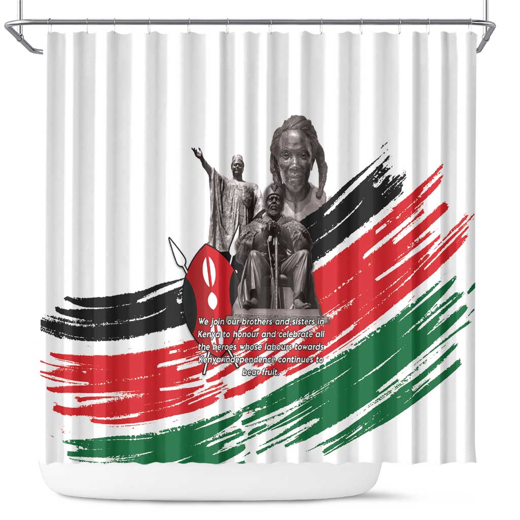 Happy Kenya Heroes Day Shower Curtain Kenyan Heroes - African Pride