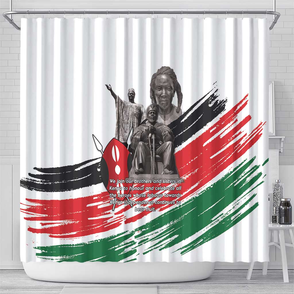 Happy Kenya Heroes Day Shower Curtain Kenyan Heroes - African Pride