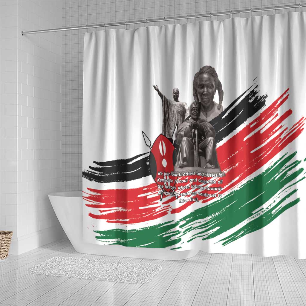 Happy Kenya Heroes Day Shower Curtain Kenyan Heroes - African Pride