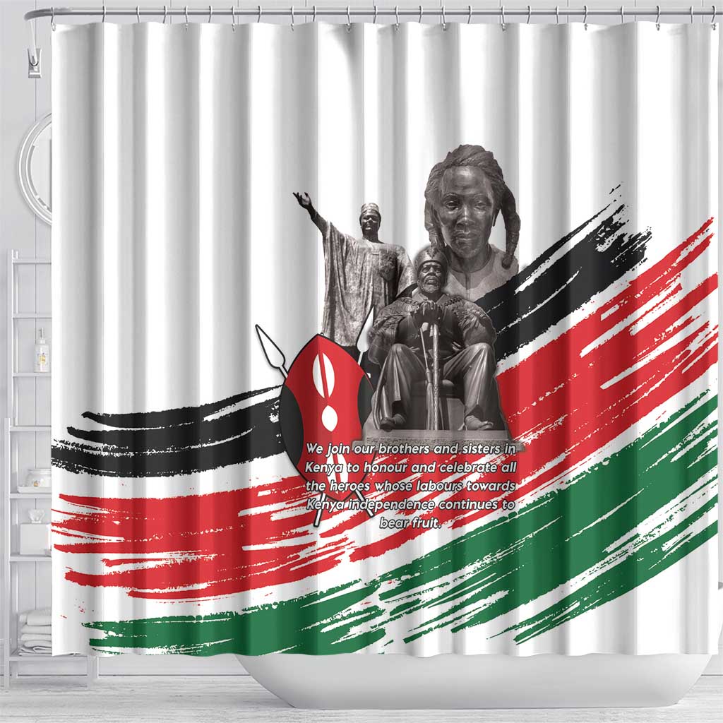 Happy Kenya Heroes Day Shower Curtain Kenyan Heroes - African Pride