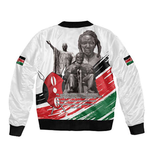 Happy Kenya Heroes Day Sleeve Zip Bomber Jacket Kenyan Heroes - African Pride