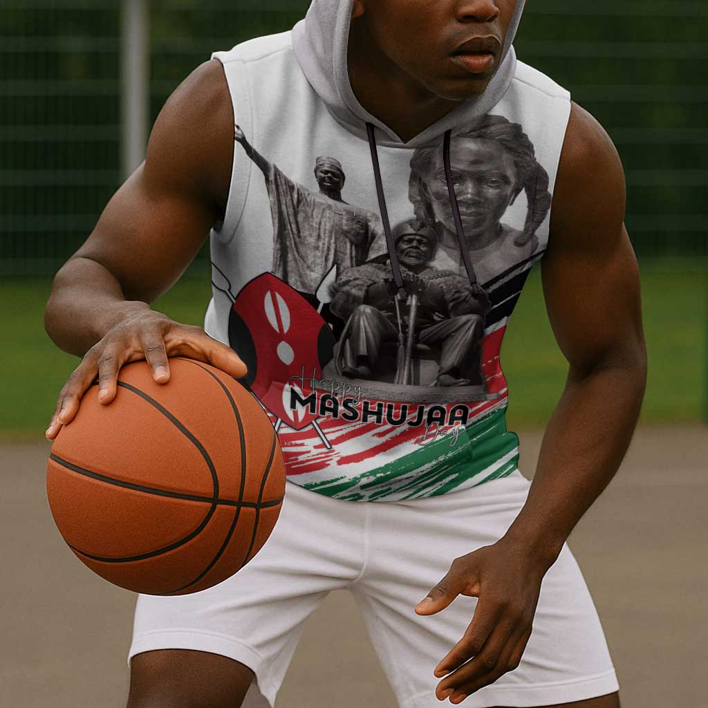 Happy Kenya Heroes Day Sleeveless Hoodie Kenyan Heroes - African Pride