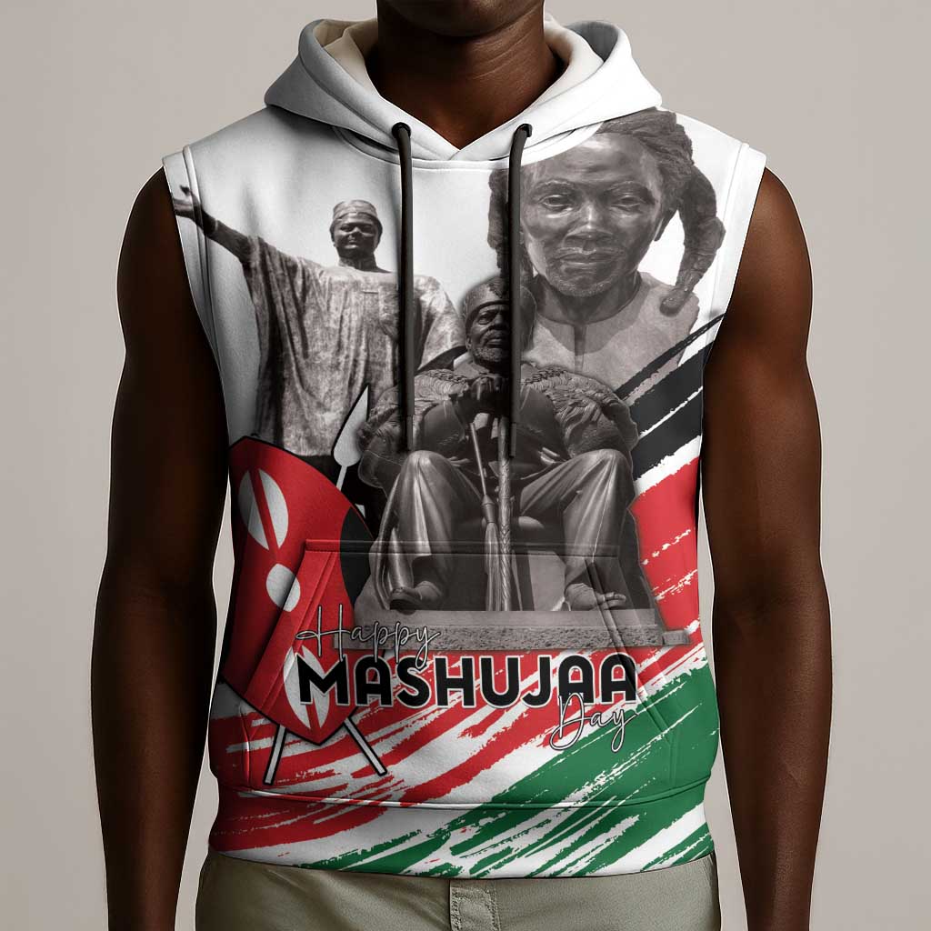 Happy Kenya Heroes Day Sleeveless Hoodie Kenyan Heroes - African Pride