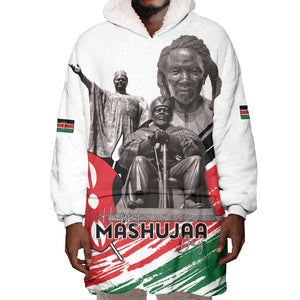 Happy Kenya Heroes Day Wearable Blanket Hoodie Kenyan Heroes - African Pride