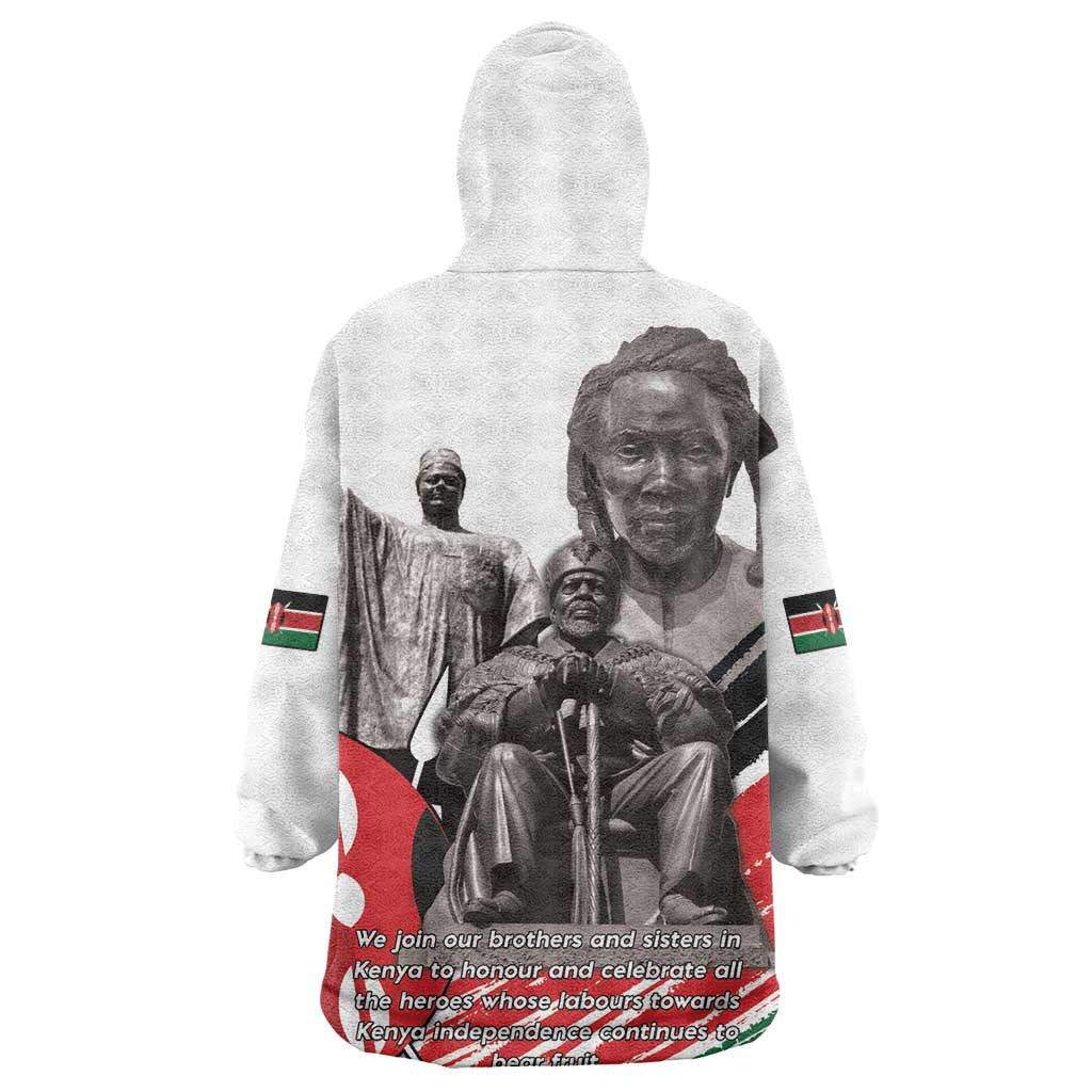 Happy Kenya Heroes Day Wearable Blanket Hoodie Kenyan Heroes - African Pride