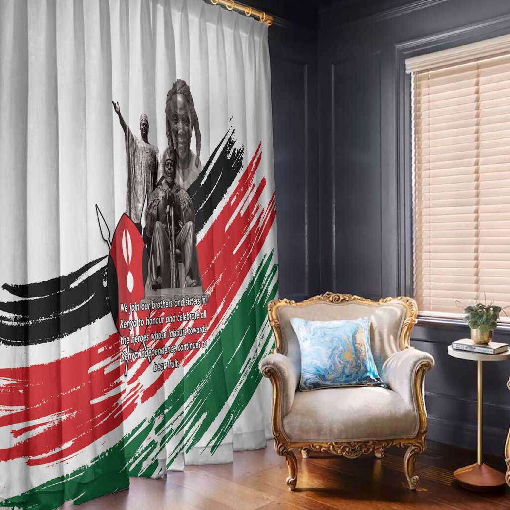Happy Kenya Heroes Day Window Curtain Kenyan Heroes - African Pride