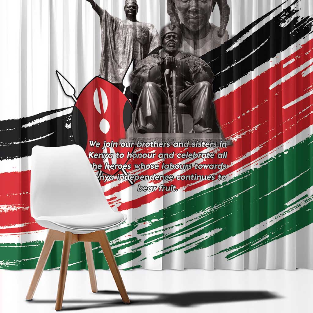 Happy Kenya Heroes Day Window Curtain Kenyan Heroes - African Pride