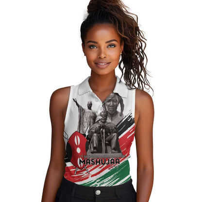 Happy Kenya Heroes Day Women Sleeveless Polo Shirt Kenyan Heroes - African Pride
