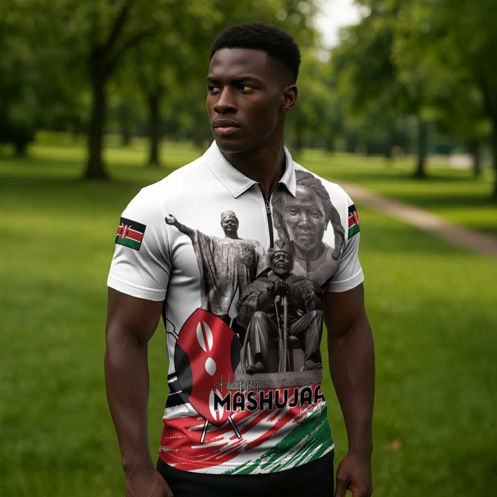 Kenya Mashujaa Day Zipper Polo Shirt Kenyan Heroes