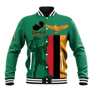 Zambia Independence Day Personalized Baseball Jacket Statue of Freedom - African Pride