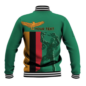 Zambia Independence Day Personalized Baseball Jacket Statue of Freedom - African Pride