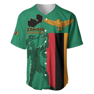 Zambia Independence Day Personalized Baseball Jersey Statue of Freedom - African Pride