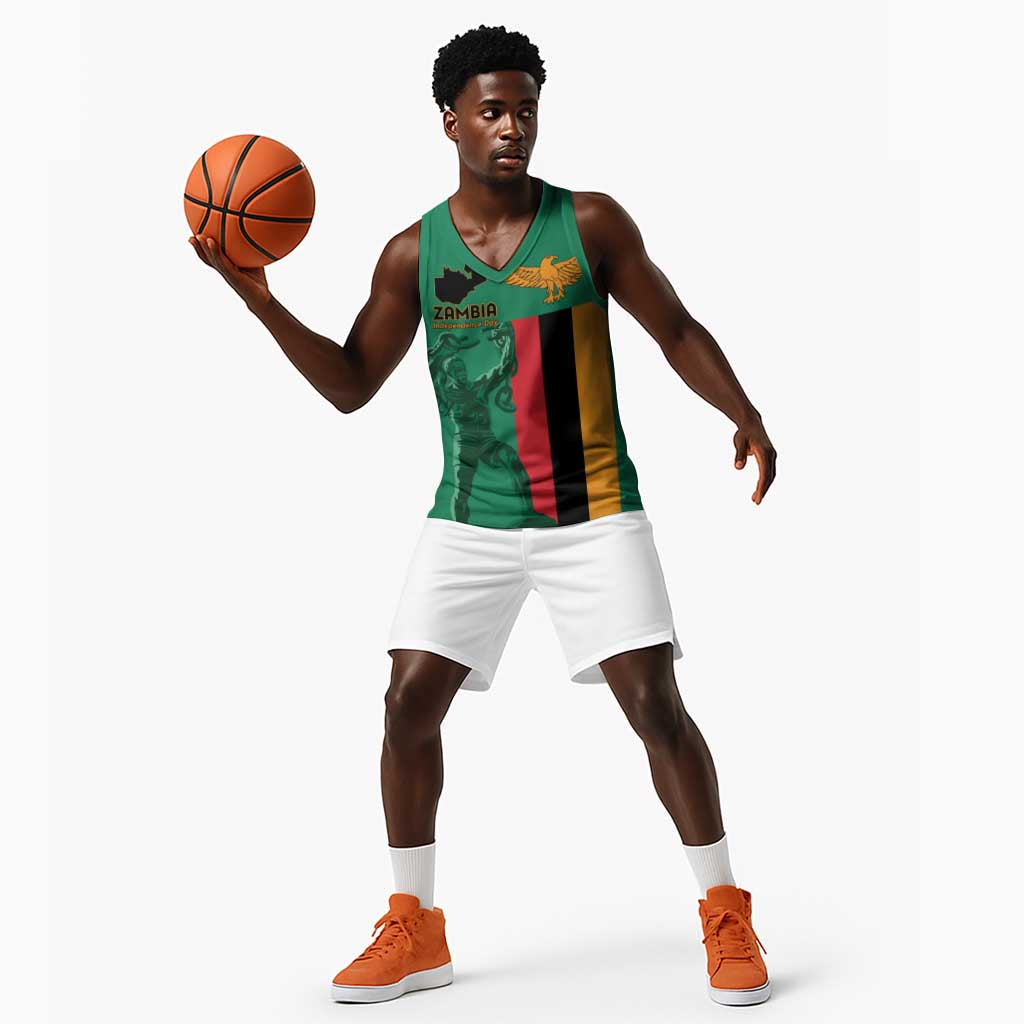 Zambia Independence Day Personalized Basketball Jersey Statue of Freedom - African Pride
