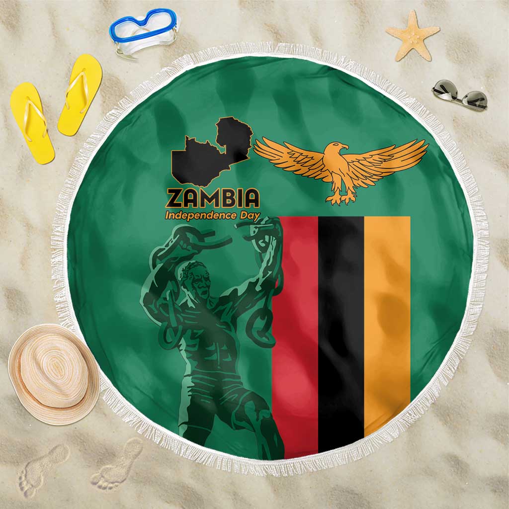 Zambia Independence Day Beach Blanket Statue of Freedom - African Pride