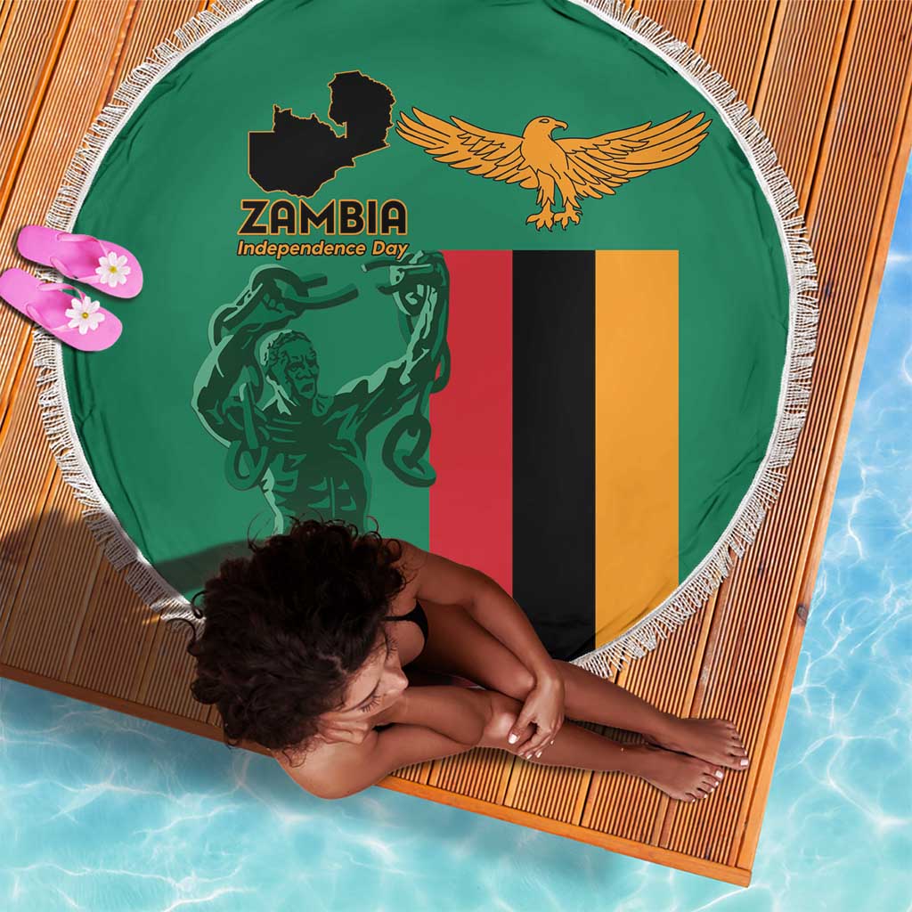 Zambia Independence Day Beach Blanket Statue of Freedom - African Pride