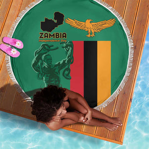 Zambia Independence Day Beach Blanket Statue of Freedom - African Pride