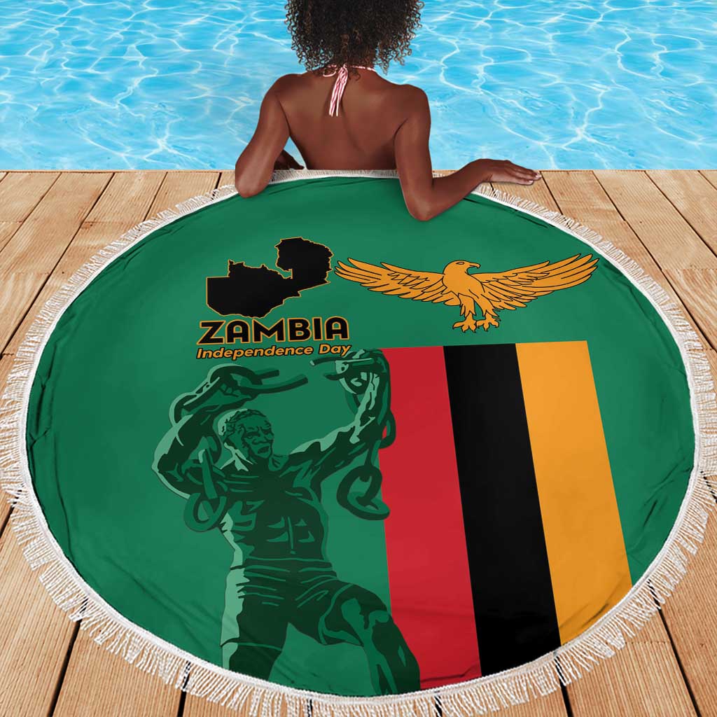 Zambia Independence Day Beach Blanket Statue of Freedom - African Pride