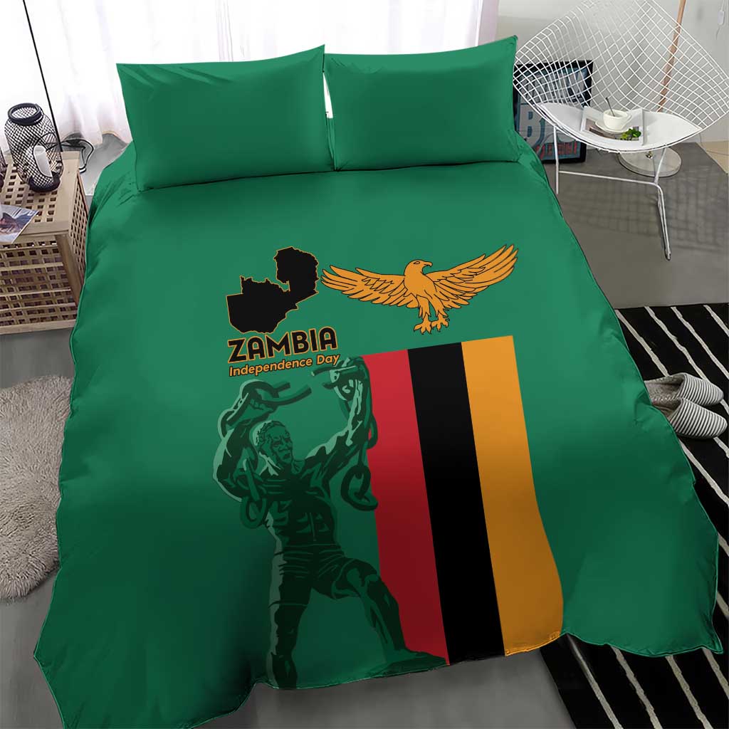 Zambia Independence Day Bedding Set Statue of Freedom - African Pride