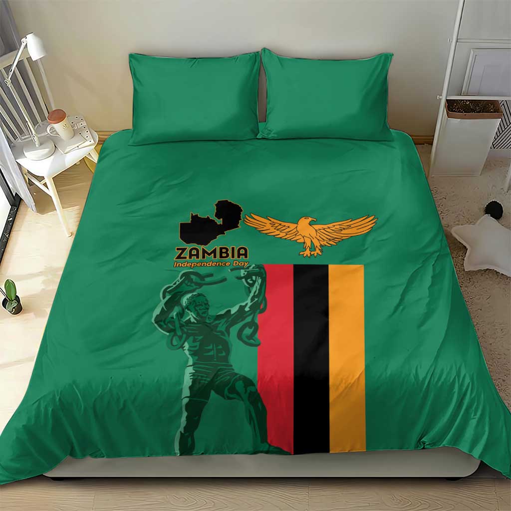 Zambia Independence Day Bedding Set Statue of Freedom - African Pride