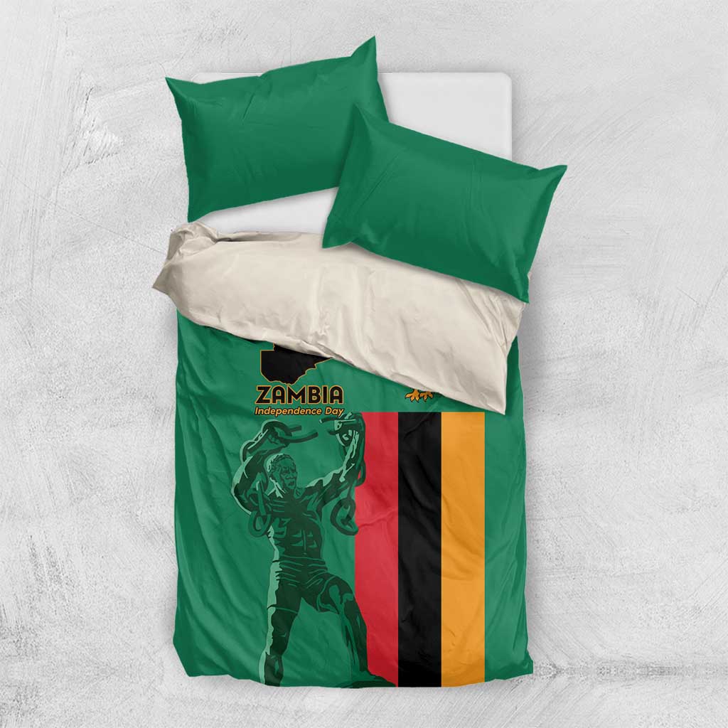 Zambia Independence Day Bedding Set Statue of Freedom - African Pride