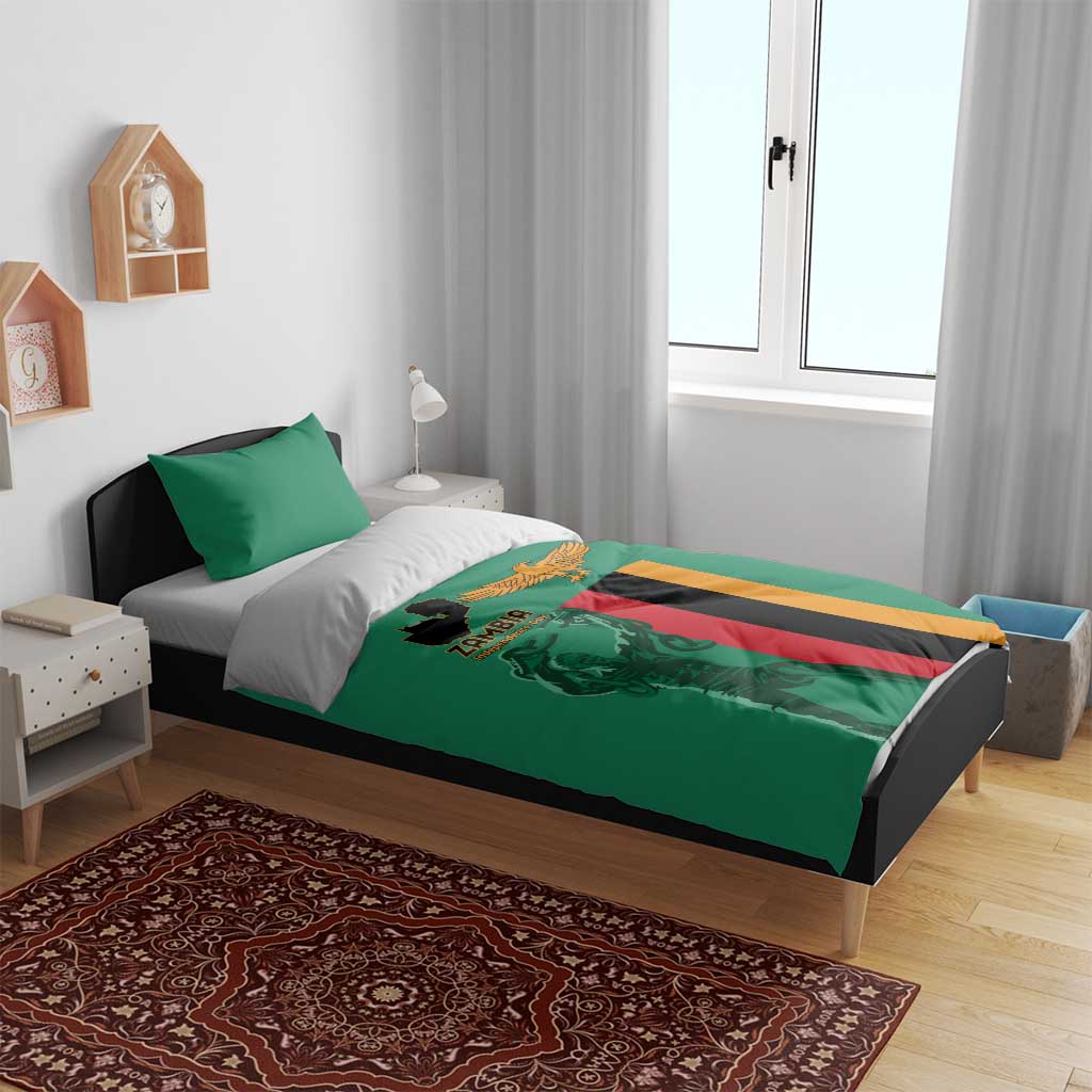 Zambia Independence Day Bedding Set Statue of Freedom - African Pride