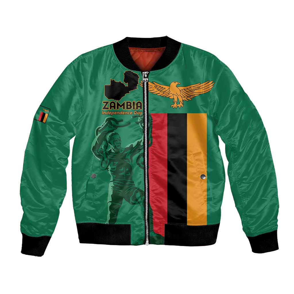 Zambia Independence Day Personalized Bomber Jacket Statue of Freedom - African Pride