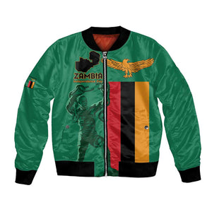 Zambia Independence Day Personalized Bomber Jacket Statue of Freedom - African Pride