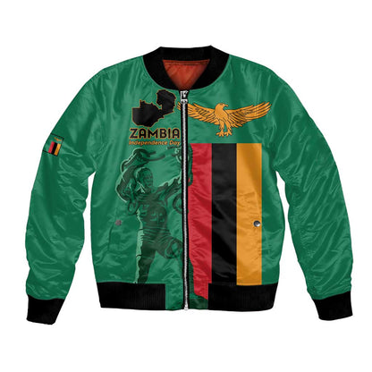 Zambia Independence Day Personalized Bomber Jacket Statue of Freedom - African Pride
