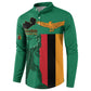 Personalized Zambia Independence Day Button Sweatshirt Lusaka Freedom Statue