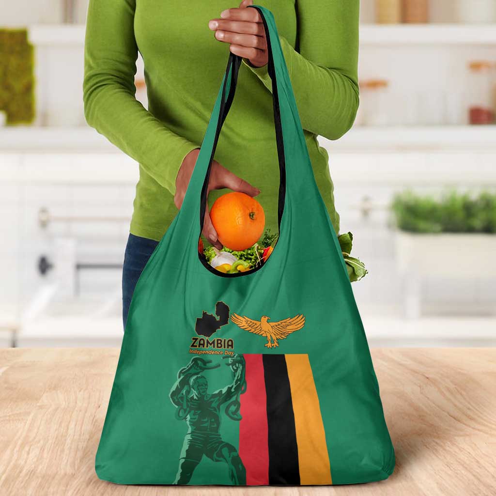 Zambia Independence Day Grocery Bag Statue of Freedom - African Pride