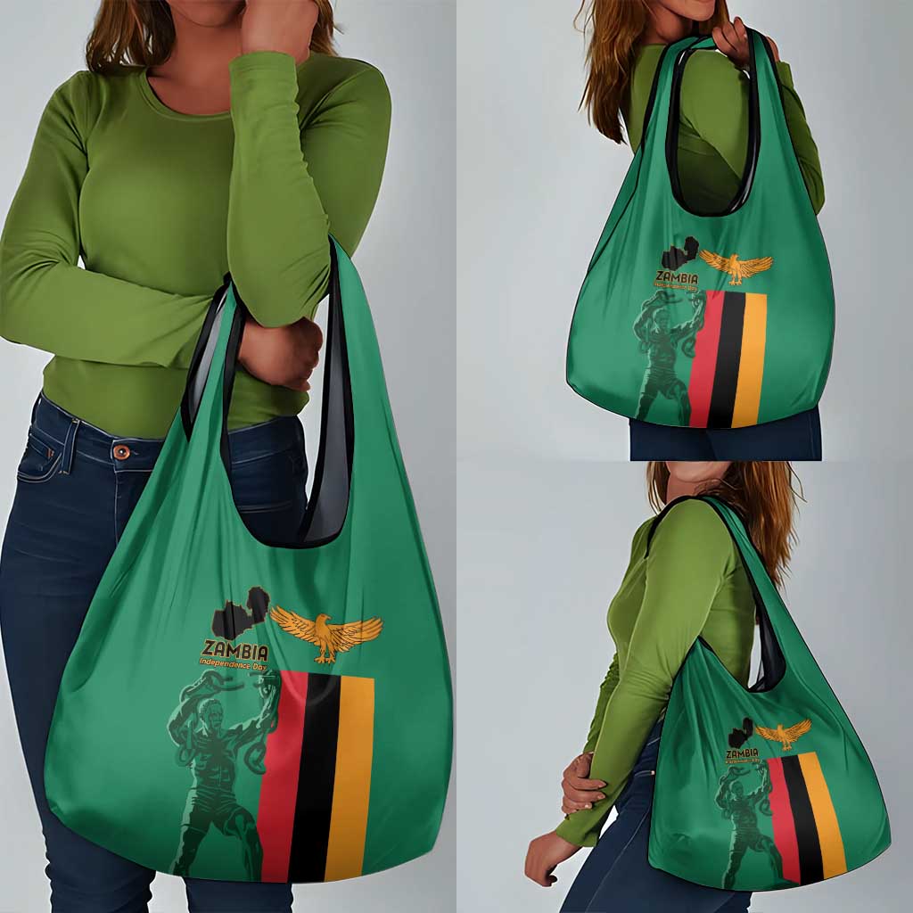 Zambia Independence Day Grocery Bag Statue of Freedom - African Pride