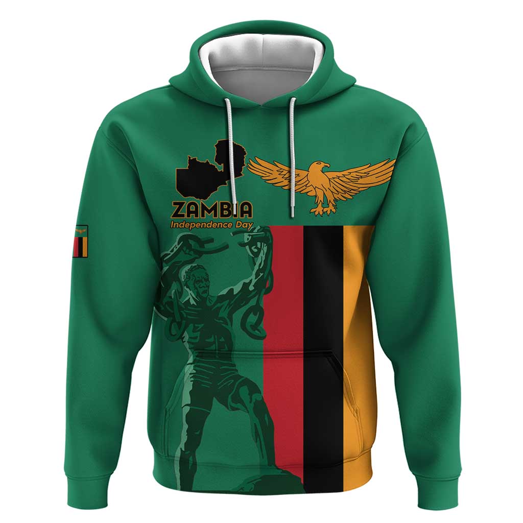 Zambia Independence Day Personalized Hoodie Statue of Freedom - African Pride