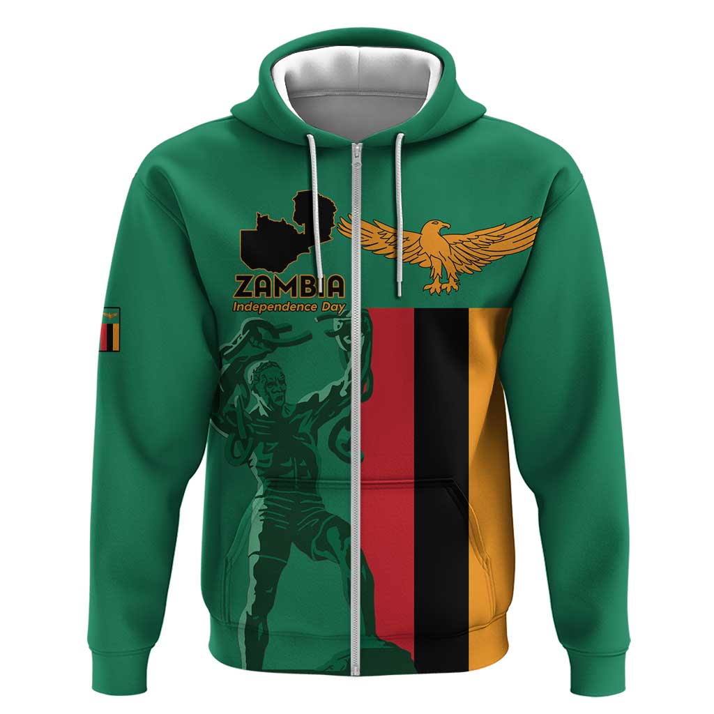 Zambia Independence Day Personalized Hoodie Statue of Freedom - African Pride