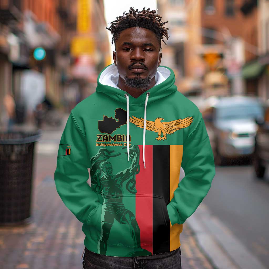 Zambia Independence Day Personalized Hoodie Statue of Freedom - African Pride