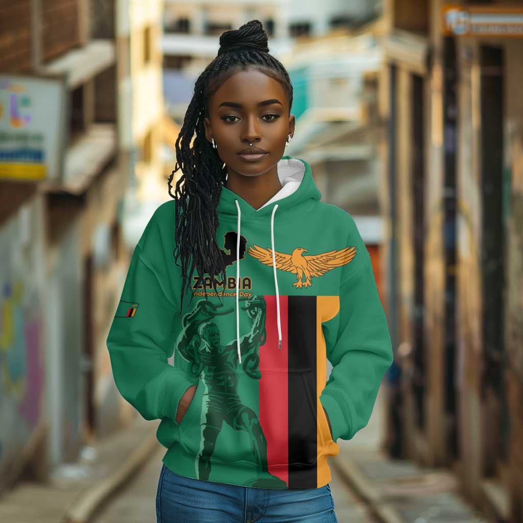 Zambia Independence Day Personalized Hoodie Statue of Freedom - African Pride