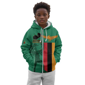 Zambia Independence Day Personalized Kid Hoodie Statue of Freedom - African Pride