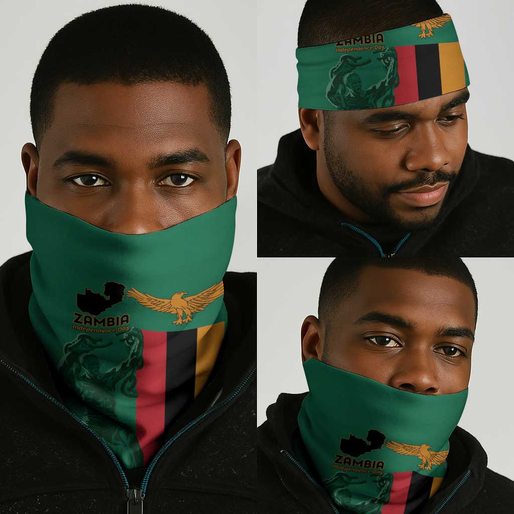 Zambia Independence Day Neck Gaiter Statue of Freedom - African Pride