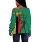 Zambia Independence Day Personalized Off Shoulder Sweater Statue of Freedom - African Pride