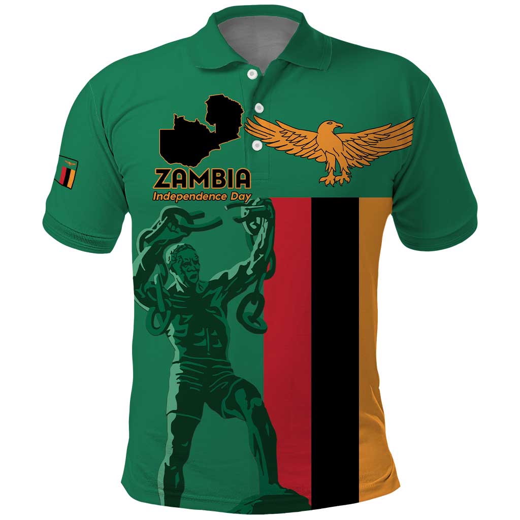 Zambia Independence Day Personalized Polo Shirt Statue of Freedom - African Pride