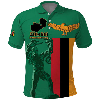 Zambia Independence Day Personalized Polo Shirt Statue of Freedom - African Pride
