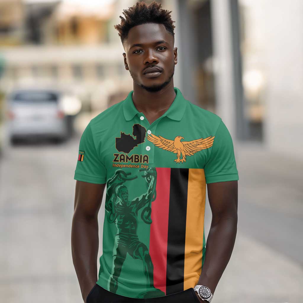 Zambia Independence Day Personalized Polo Shirt Statue of Freedom - African Pride