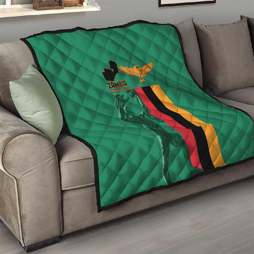 Zambia Independence Day Quilt Statue of Freedom - African Pride