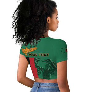 Zambia Independence Day Personalized Raglan Cropped T shirt Statue of Freedom - African Pride