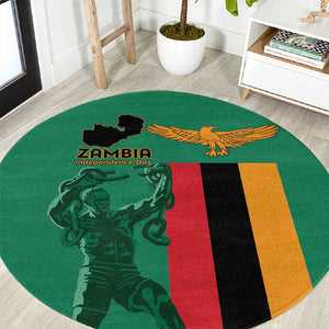 Zambia Independence Day Round Carpet Statue of Freedom - African Pride