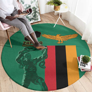 Zambia Independence Day Round Carpet Statue of Freedom - African Pride
